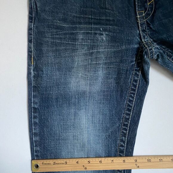 Vintage Marc Ecko Slim Fit Jeans Men 32x30 Blue Distressed Stitched Y2K Grunge - Picture 12 of 14